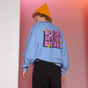 "UNFAZED" Crew Neck Sweatshirt (Blue) - Image 14