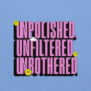 "UNFAZED" Crew Neck Sweatshirt (Blue) - Image 11
