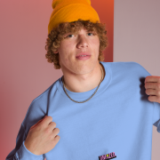 "UNFAZED" Crew Neck Sweatshirt (Blue) - Image 13