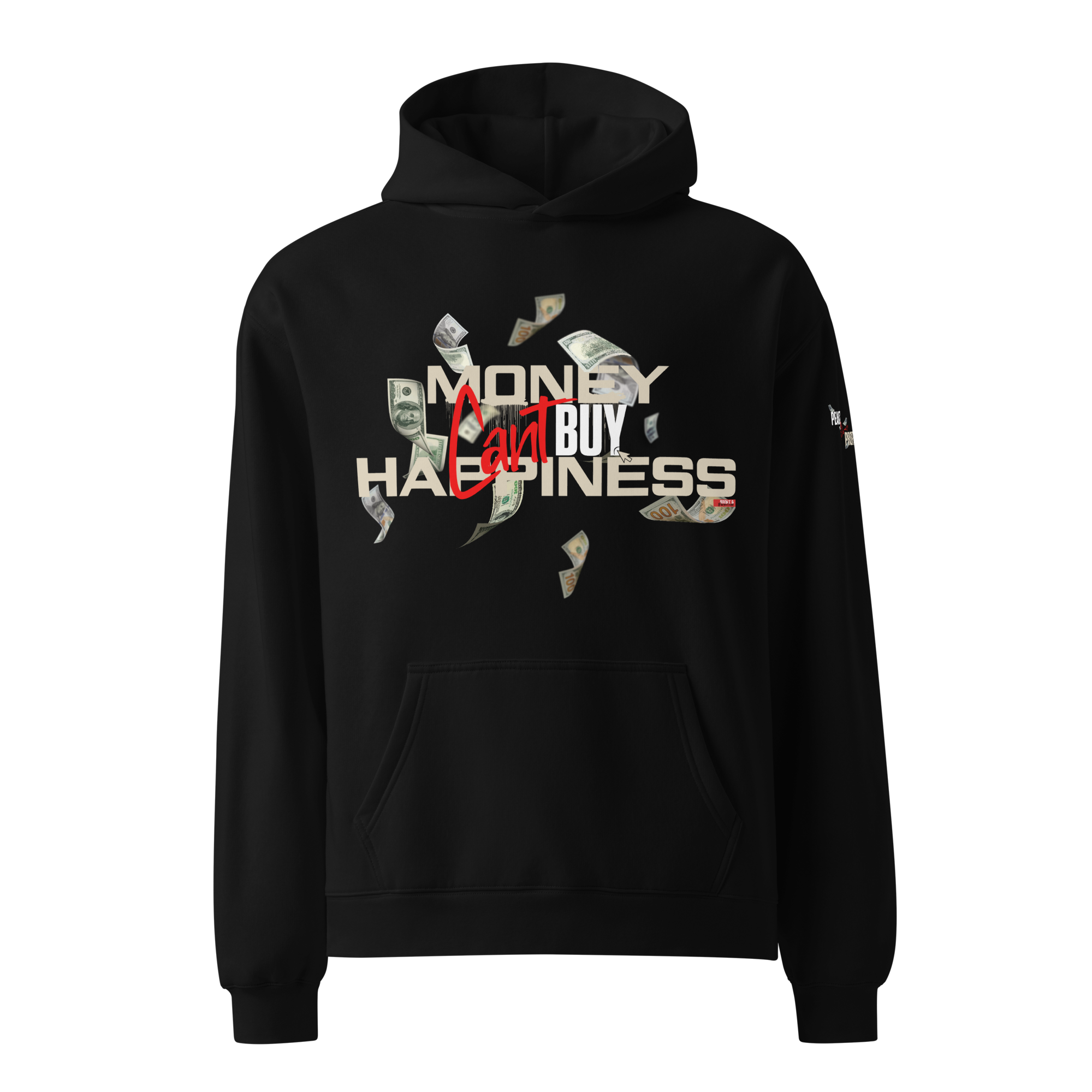 as-colour-5161-i-unisex-oversized-hoodie-black-front-696f7e6b817e2.png MONEY CAN’T BUY HAPPINESS Unisex Oversized Hoodie - Image 1