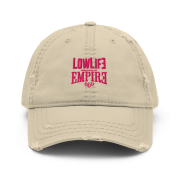 SELF TITLED — Distressed Dad Hat (Pink Logo / Khaki)