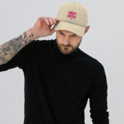SELF TITLED — Distressed Dad Hat (Pink Logo / Khaki) - Image 8