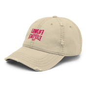 SELF TITLED — Distressed Dad Hat (Pink Logo / Khaki) - Image 4