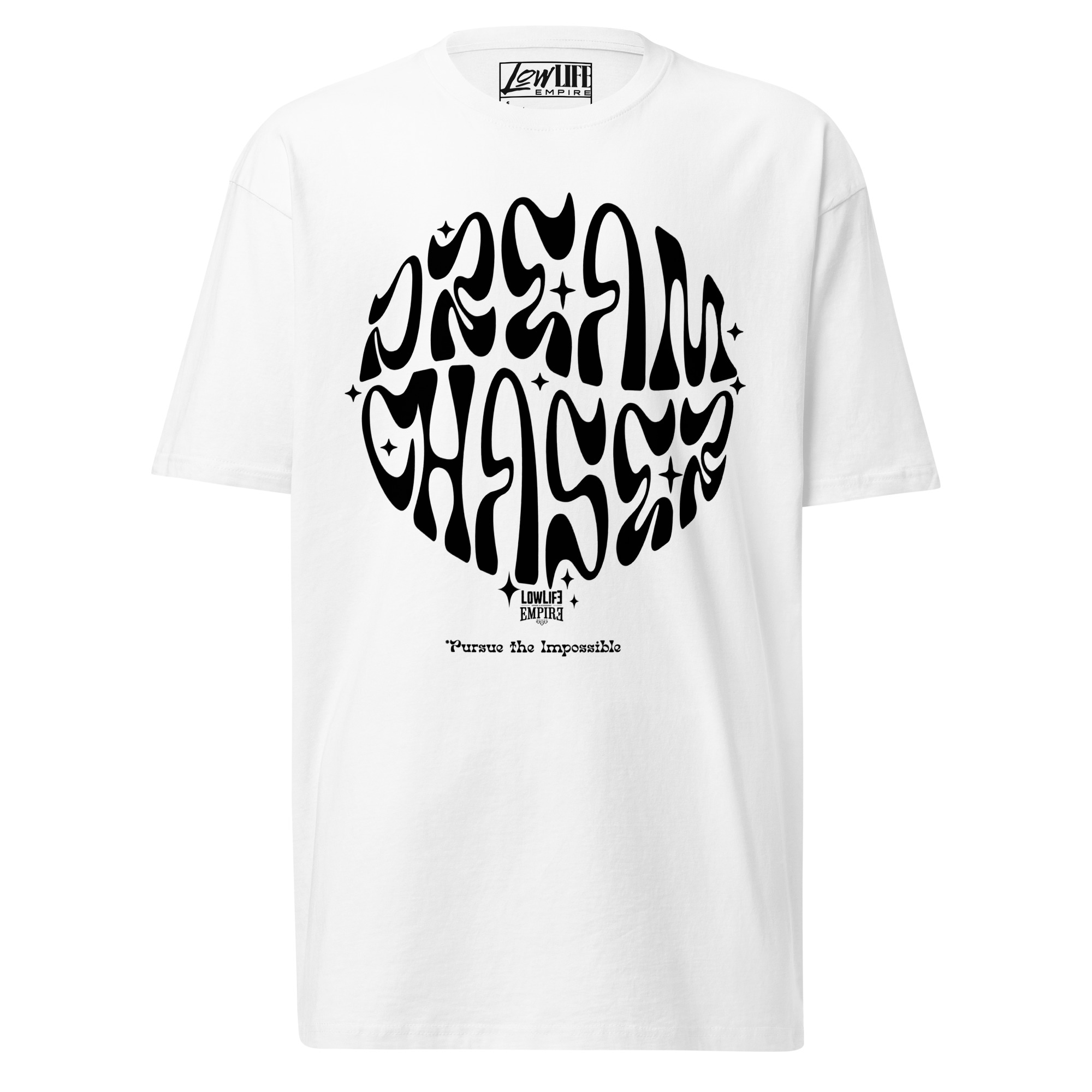 mens-premium-heavyweight-tee-white-front-696f7c3f502c5.jpg DREAM CHASER Men’s Premium Graphic Tee - Image 1